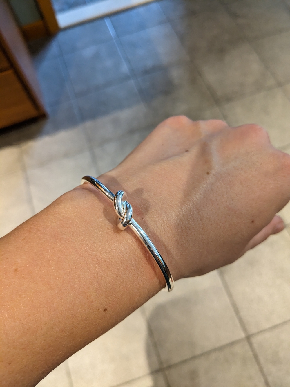 DuneJewelry Silver Plated knot cuff Bracelet